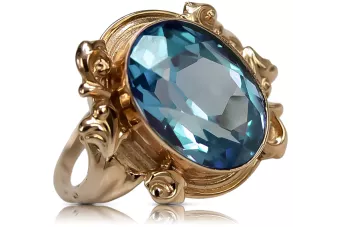 Original Vintage 14K Rose Gold Aquamarine Ring Vintage style vrc100r