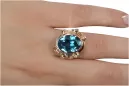 Originales Vintage-Roségold aus 14 Karat Aquamarin Ring Vintage Stil vrc100r