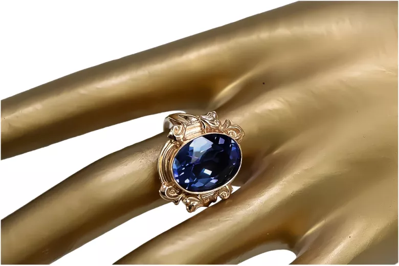 Ring Sapphire Original Vintage 14K Rose Gold Vintage style vrc100r