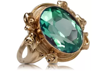 Βιντέο δαχτυλίδι Emerald Original Vintage 14k από ροζ χρυσό vrc100r
