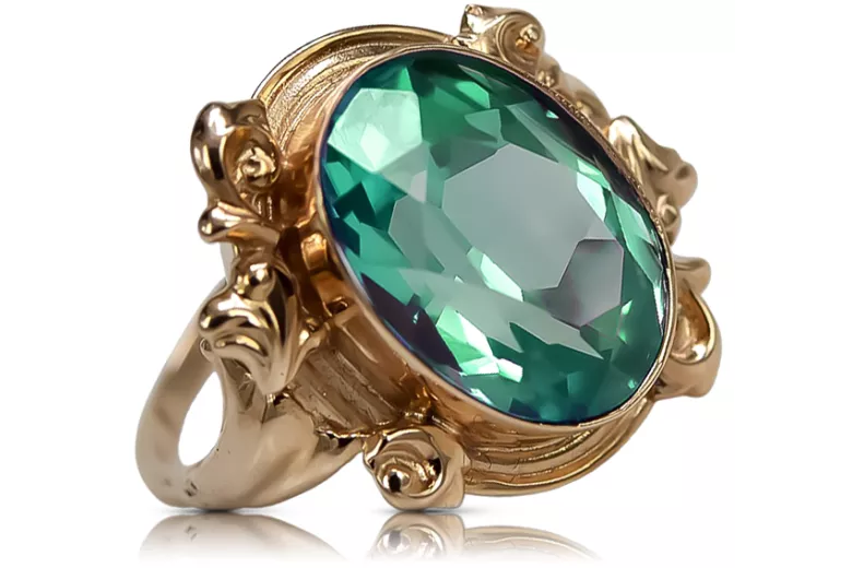 Ring Emerald Original Vintage 14K Rose Gold Vintage vrc100r