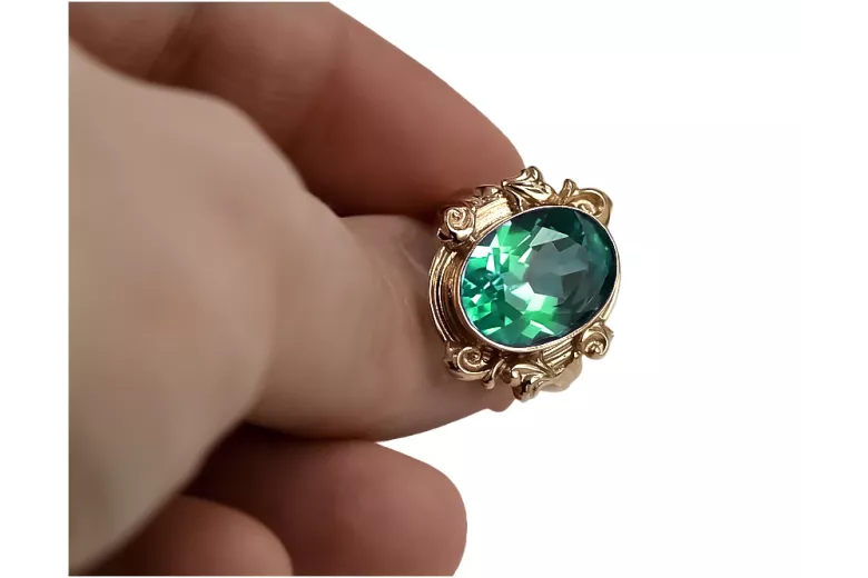 Ring Emerald Original Vintage 14K Rose Gold Vintage vrc100r