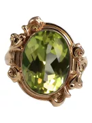 Anillo Peridoto amarillo Oro rosa antiguo original de 14k Vintage vrc100r