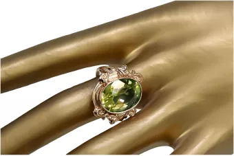 Original Vintage 14K Rose Gold Yellow Peridot Ring Vintage style vrc100r
