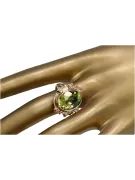 Anillo Peridoto amarillo Oro rosa antiguo original de 14k Vintage vrc100r