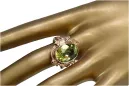 Anillo Peridoto amarillo Oro rosa antiguo original de 14k Vintage vrc100r