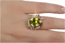 Anillo Peridoto amarillo Oro rosa antiguo original de 14k Vintage vrc100r