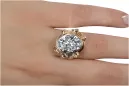 Anneau Bijoux vintage Zircon Or rose 14 carats vintage d'origine vrc100r