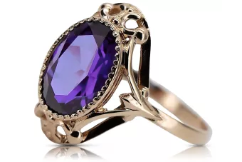 Sterling silver rose gold plated Alexandrite Ring Vintage Jewlery vrc128rp