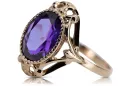 Sterling silver rose gold plated Alexandrite Ring Vintage Jewlery vrc128rp