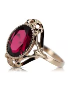 Ring Ruby Sterling silver rose gold plated Vintage Jewlery vrc128rp