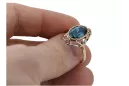 Vintage Jewlery Ring Aquamarine Sterling silver rose gold plated vrc128rp