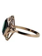 Vintage style Ring Emerald Sterling silver rose gold plated vrc128rp