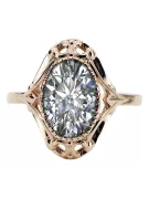 Sterling silver rose gold plated Zircon Ring Vintage Jewlery vrc128rp