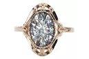 Sterling silver rose gold plated Zircon Ring Vintage Jewlery vrc128rp