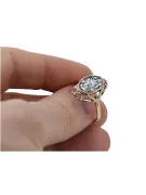 Sterling silver rose gold plated Zircon Ring Vintage Jewlery vrc128rp