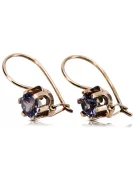 Vintage style aleksandrite earrings 14K Rose pink gold vec019r