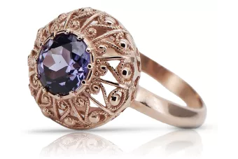 Винтажное кольцо из розового золота 14 карат с александритом vrc059 Vintage