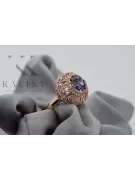 Russischer sowjetischer Rosé 14 Karat 585 Gold Alexandrit Rubin Smaragd Saphir Zirkon Ring vrc059