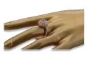 Rosyjski złoty pierścionek 14k 585 z różowego czerwonego złota z Aleksandrytem vrc059 Vintage