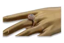 Russischer sowjetischer Rosé 14 Karat 585 Gold Alexandrit Rubin Smaragd Saphir Zirkon Ring vrc059