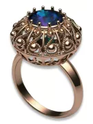 Rosă sovietică rusă 14k 585 aur alexandrit rubin smaragd safir zircon inel vrc059