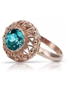 Ring Aquamarine Original Vintage 14K Rose Gold Vintage style vrc059r