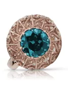 Originales Vintage-Roségold aus 14 Karat Aquamarin Ring Vintage Stil vrc059r