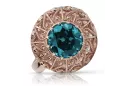 Ring Aquamarine Original Vintage 14K Rose Gold Vintage style vrc059r