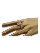 Originales Vintage-Roségold aus 14 Karat Aquamarin Ring Vintage Stil vrc059r