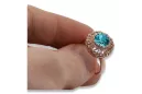 Originales Vintage-Roségold aus 14 Karat Aquamarin Ring Vintage Stil vrc059r