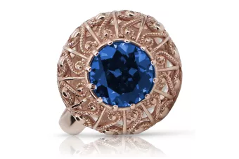 Ring Sapphire Original Vintage 14K Rose Gold Vintage style vrc059r