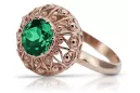 Пръстен Emerald Оригинален 14K розово злато Vintage Jewlery vrc059r