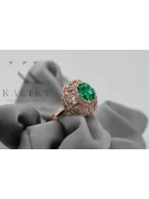 Ring Emerald Original 14K Rose Gold Vintage Jewlery vrc059r