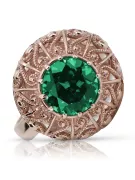 Ring Emerald Original 14K Rose Gold Vintage Jewlery vrc059r