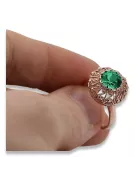 Ring Emerald Original 14K Rose Gold Vintage Jewlery vrc059r