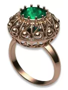 Ring Emerald Original 14K Rose Gold Vintage Jewlery vrc059r