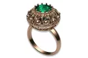 Пръстен Emerald Оригинален 14K розово злато Vintage Jewlery vrc059r