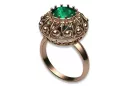 Ring Emerald Original 14K Rose Gold Vintage Jewlery vrc059r