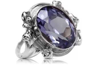 925 Silver Alexandrite Vintage Ring Unikátny VRC100s