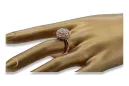 Anneau Zircon Or rose 14 carats vintage d'origine Vintage vrc059r