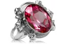 Vintage Ruby Ring 925 Silver Oval 8x12mm