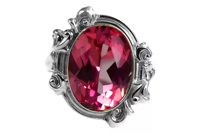 Vintage Ruby Ring 925 Silver VRC100S Російський радянський старовинний стиль арт-деко