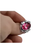 Vintage Ruby Ring 925 Silver Oval 8x12mm