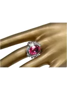 Vintage Ruby Ring 925 Silver Oval 8x12mm