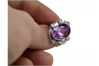 Lira sterlină de argint 925 Ametist Inel Vintage Craft  vrc100s
