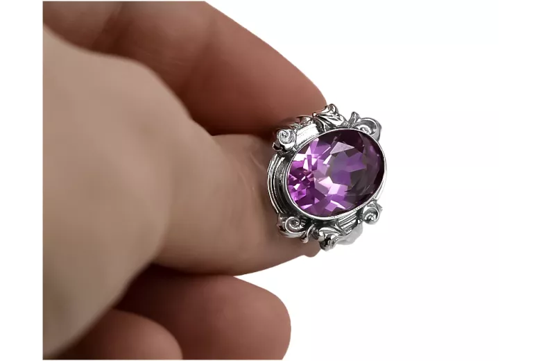 Ring Vintage Jewlery Amethyst Sterling silver 925 vrc100s