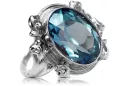 Aquamarine 925 Silver Vintage Style Ring VRC100S