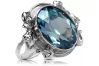 Ring Aquamarine Sterling silver 925 Vintage craft vrc100s