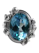 Aquamarine 925 Silver Vintage Style Ring VRC100S